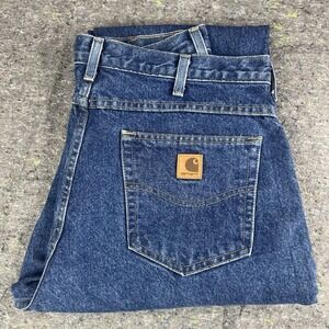 Carhartt Men's Relaxed Fit Jeans Size 36x30 Denim Blue Work Jeans Used